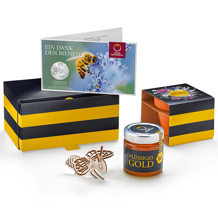 Bienentanz Münzset mit Honig